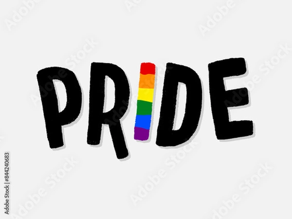 Fototapeta LGBT pride art on white background. template for poster, social network, banner, cards. word PRIDE for poster. LGBTQ love symbol background. Concept design.