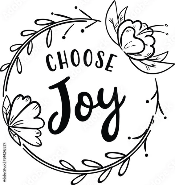 Fototapeta Choose Joy: Inspirational Christian Quote Vector Design
