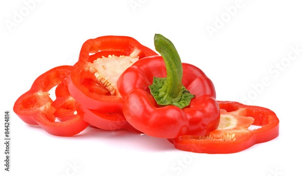 Fototapeta sweet red pepper isolated on white background
