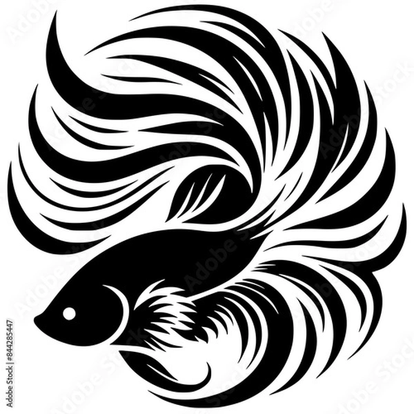 Fototapeta Betta fish design silhouette