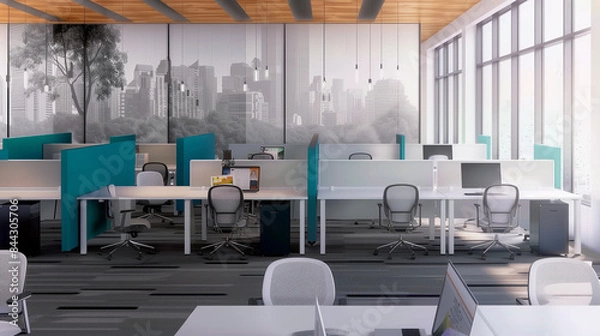 Obraz branded office zoom background with company logo