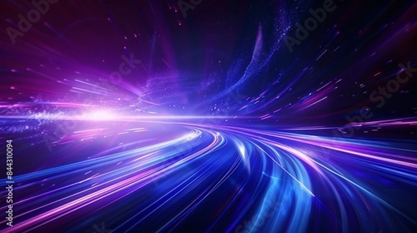 Obraz Abstract Purple and Blue Light Trails