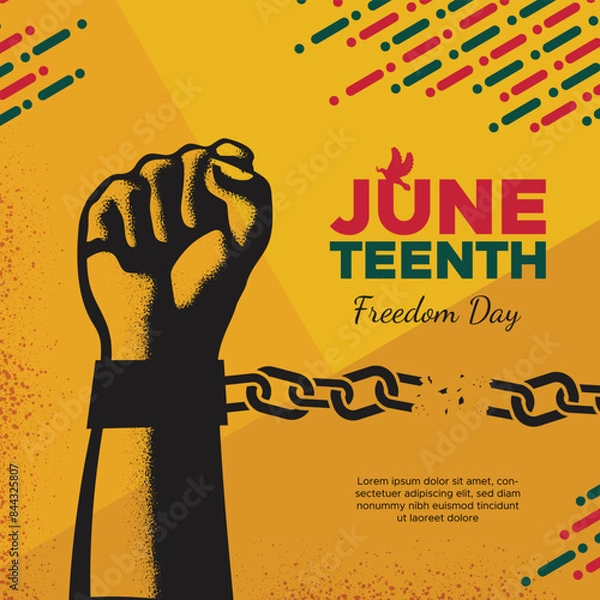 Obraz Flat background for juneteenth celebration illustration