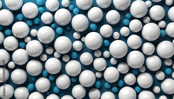 Fototapeta A bunch of white circle balls 