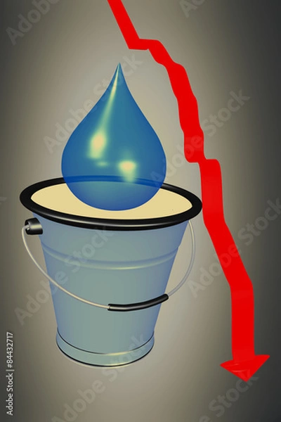 Obraz Tears bucket with falling chart