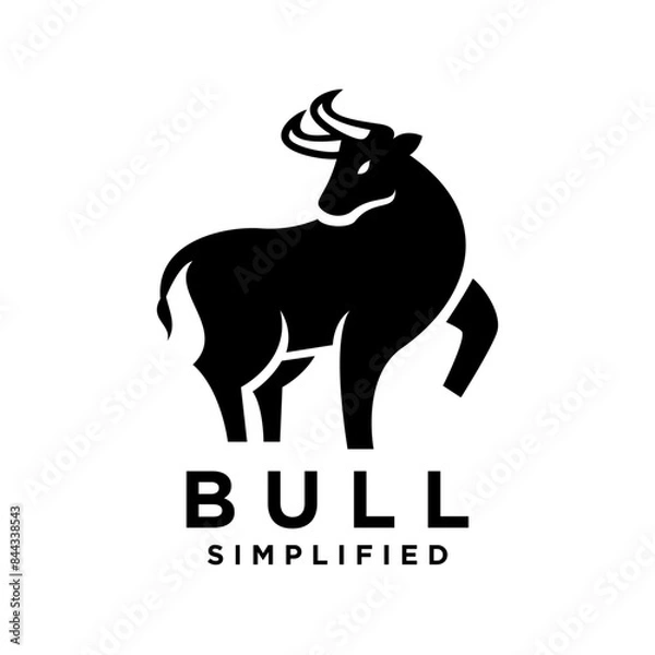 Fototapeta Bull Black logo icon design illustration template