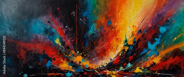 Fototapeta Abstract multi colored background, explosion of color.