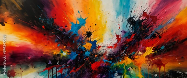 Fototapeta Abstract multi colored background, explosion of color.