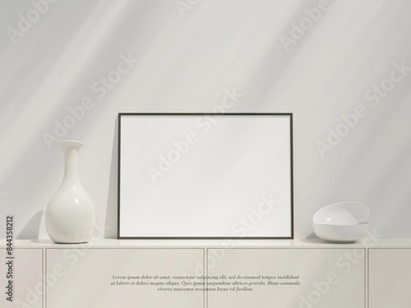 Fototapeta Frame mockup with copy space for artwork, photo or print presentation.