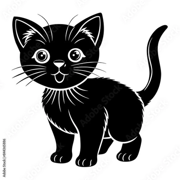Obraz the kitten marvels vector silhouette illustration