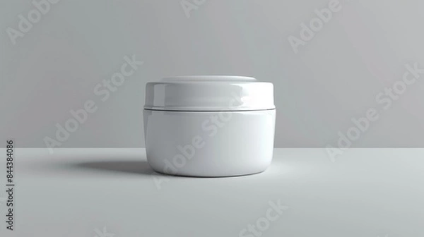 Fototapeta Cream Jar Mockup on Gray Background