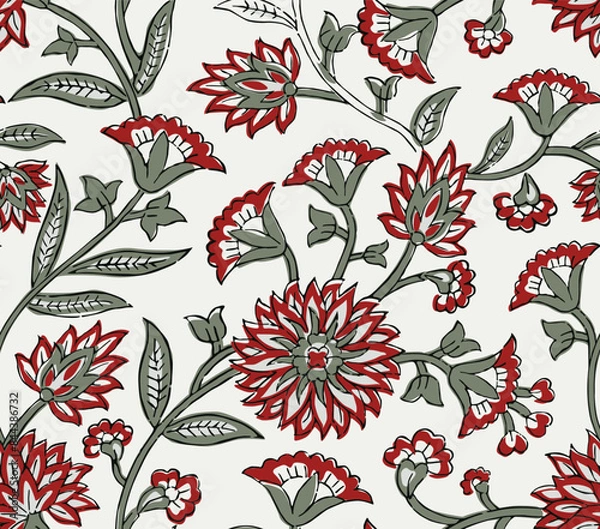 Obraz HAND DRAWN MUGHAL FLORAL JAIPUR PRINTS SEAMLESS PRINT DIGITAL PATTERN