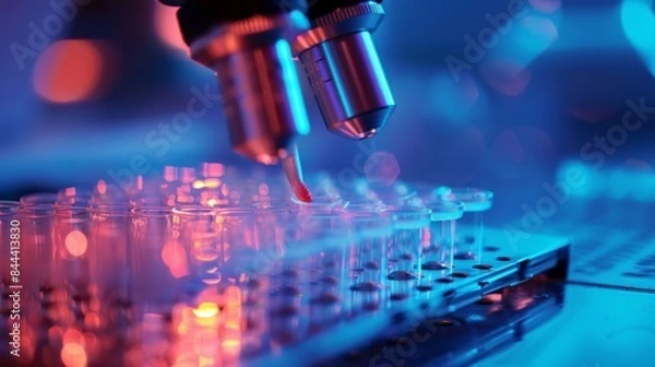 Fototapeta The use of monoclonal antibodies in ELISA assays where their specific binding can be detected through the use of colorimetric or fluorescent markers