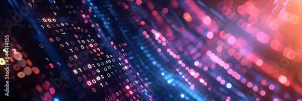 Obraz abstract internet background with digital data transfer and network communication
