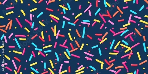 Fototapeta sprinkle sugar colorful pastel minimal grain cupcake topping sweet dark blue background