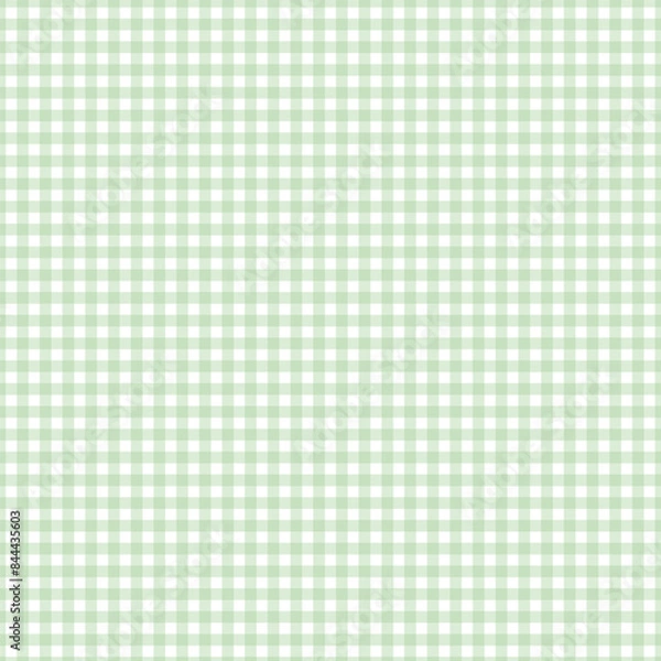 Obraz Seamless Gingham Pattern in Light Green and White