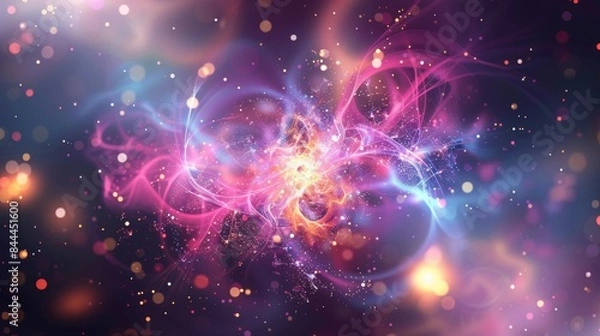 Fototapeta Big Data Algorithms and Quantum Explosion Vector Art