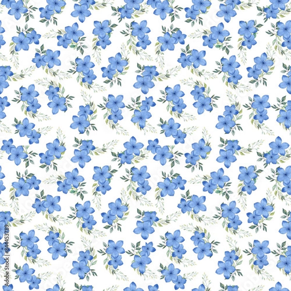 Obraz seamless pattern with blue flowers
