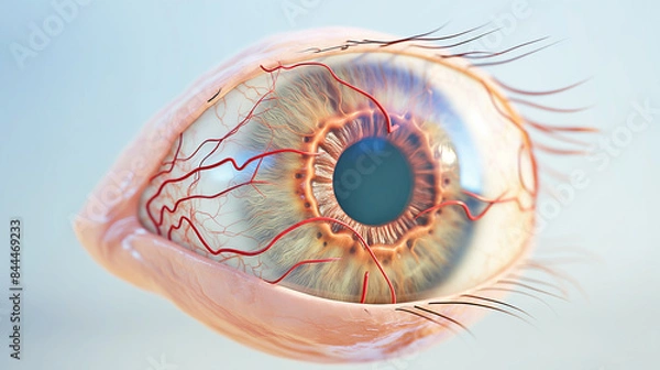 Fototapeta Reallistic human eye structure diagram 3D