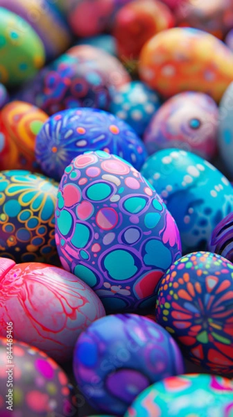 Fototapeta Multicolor of Easter eggs as background