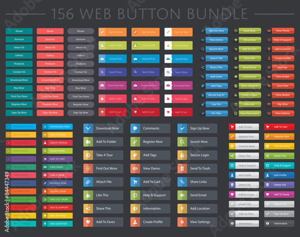 Obraz Kolekcja przycisku sieci Web 156