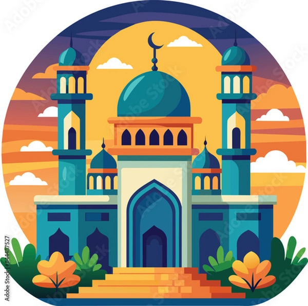 Obraz Mosque design on white background