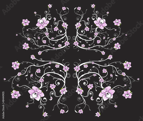 Obraz Beautiful black floral background