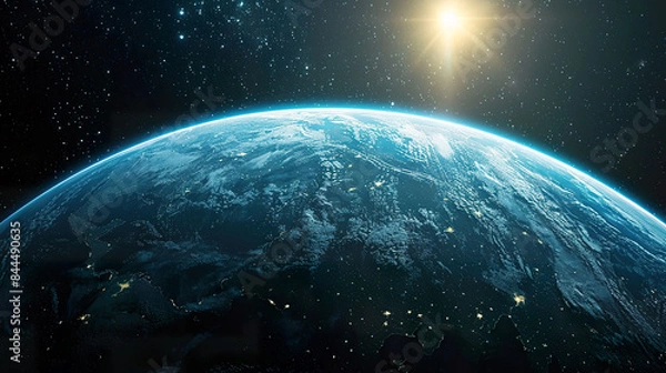 Fototapeta View of planet earth form outer sapce