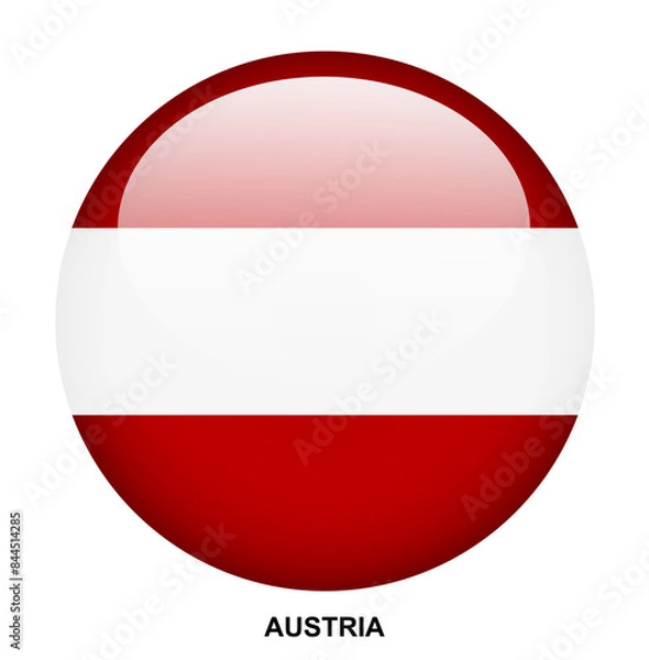Obraz AUSTRIA flag button on white background