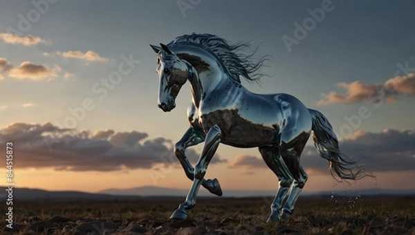 Fototapeta A poem inspired by the fragility and grace of a glass horse, a symbol of both beauty and vulnerability ai_generated
