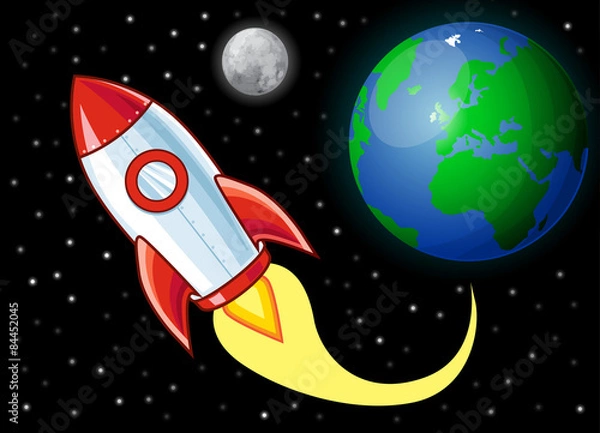 Fototapeta Cartoon Rocket