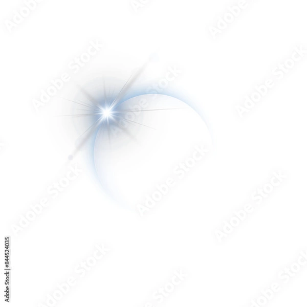 Fototapeta Solar eclipse light circle with bright flare