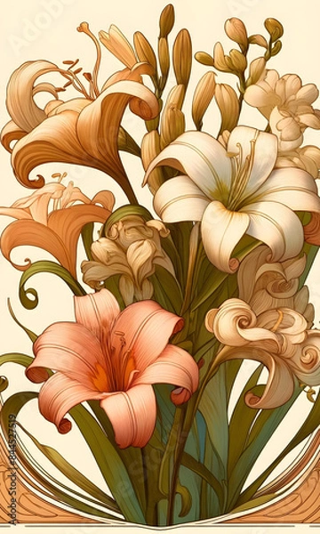 Obraz カサブランカとフリージア　