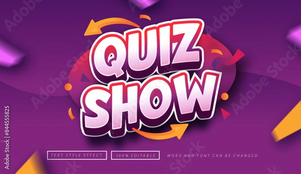 Fototapeta Quiz Show Text Effect Editable