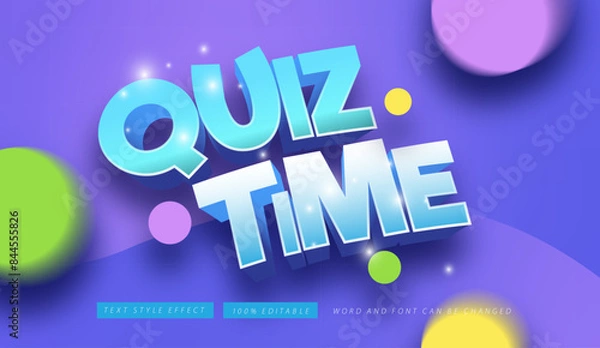 Fototapeta Quiz Time Text Effect Editable