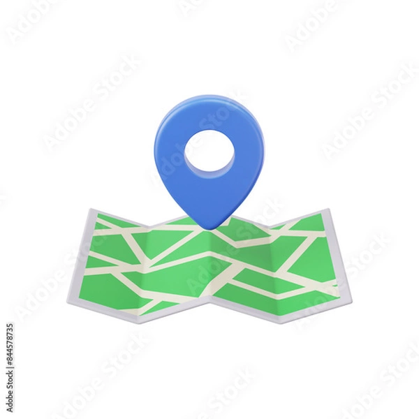 Fototapeta 3D 지도 아이콘