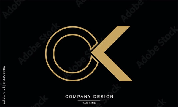 Obraz OK, KO Abstract Letters Logo Monogram design Font Vector Initials