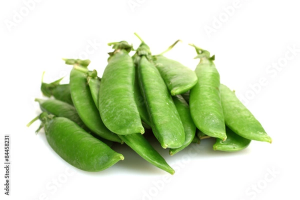 Fototapeta fresh green peas isolated on a white background