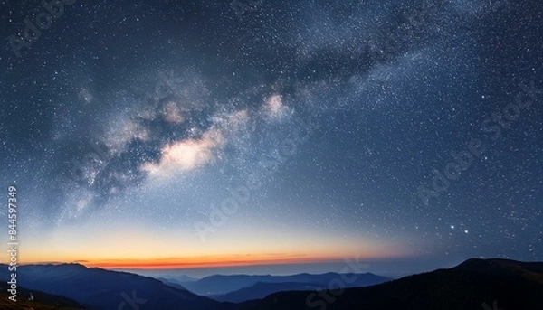 Fototapeta 雲海と幻想的な天の川