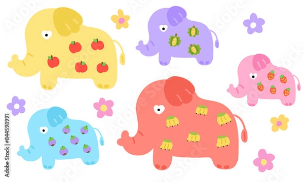 Fototapeta pattern with elephant