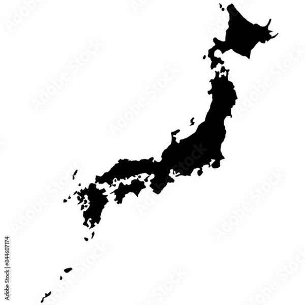 Obraz japan map silhouette