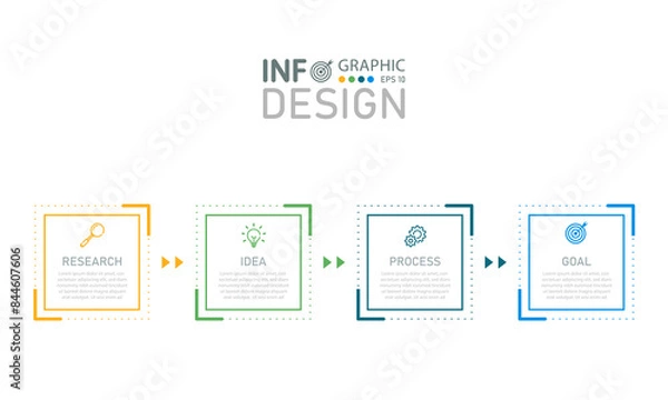 Fototapeta Timeline infographic icons designed for abstract background pattern.