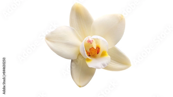 Fototapeta vanilla pod with a flower isolated on transparent background