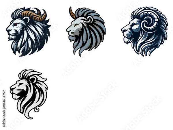 Fototapeta lion head emblem
