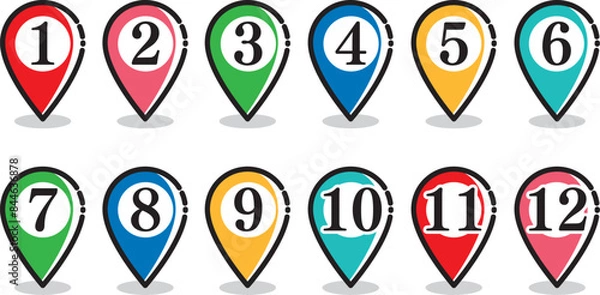 Fototapeta ピン　マップピン　セット