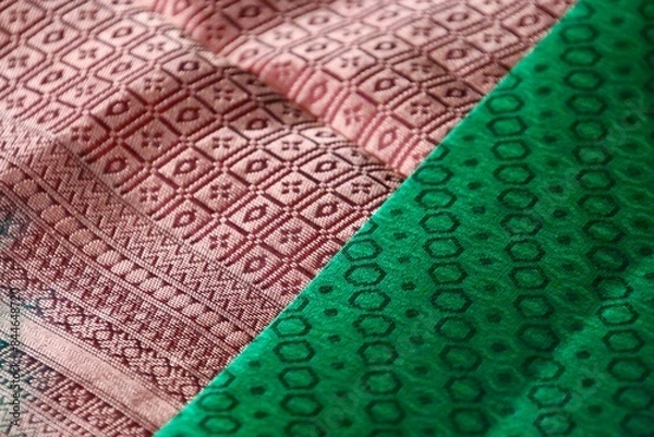 Fototapeta Indian Traditional Silk Saree with beautiful patterns