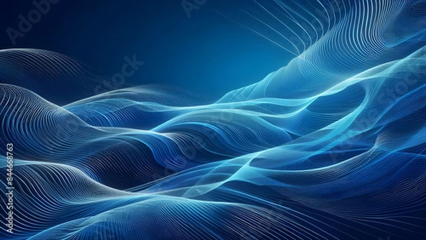 Fototapeta Abstract background a blue wavy lines in a blue background