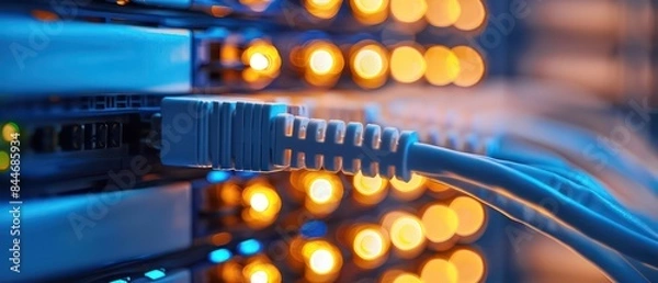 Fototapeta networks showcases an impressive and efficient web for seamless connectivity, clean and modern depiction of technology 