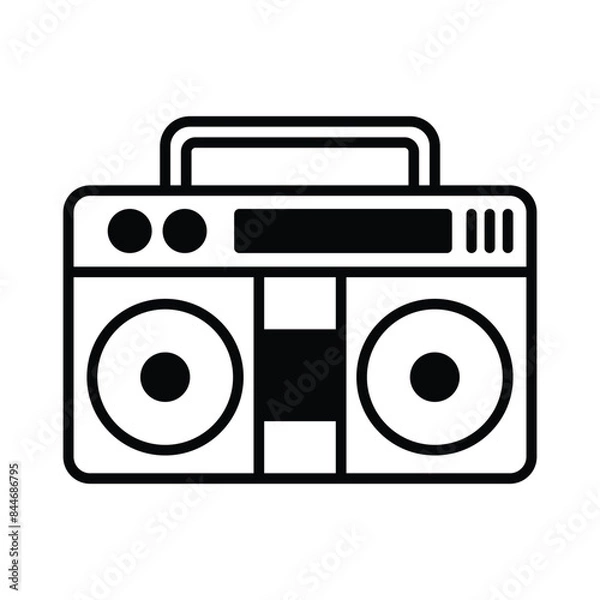 Obraz Boombox cassette player icon vector on trendy design