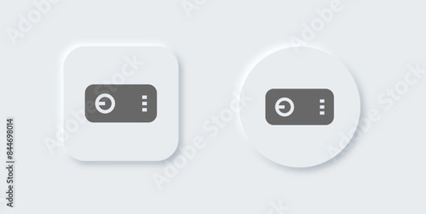 Obraz Project solid icon in neomorphic design style. Multimedia signs vector illustration.